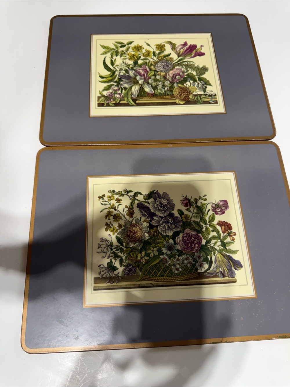 Vintage Pimpernel Cork Back Placemats Set of 8 Botanical Prints, Made in England